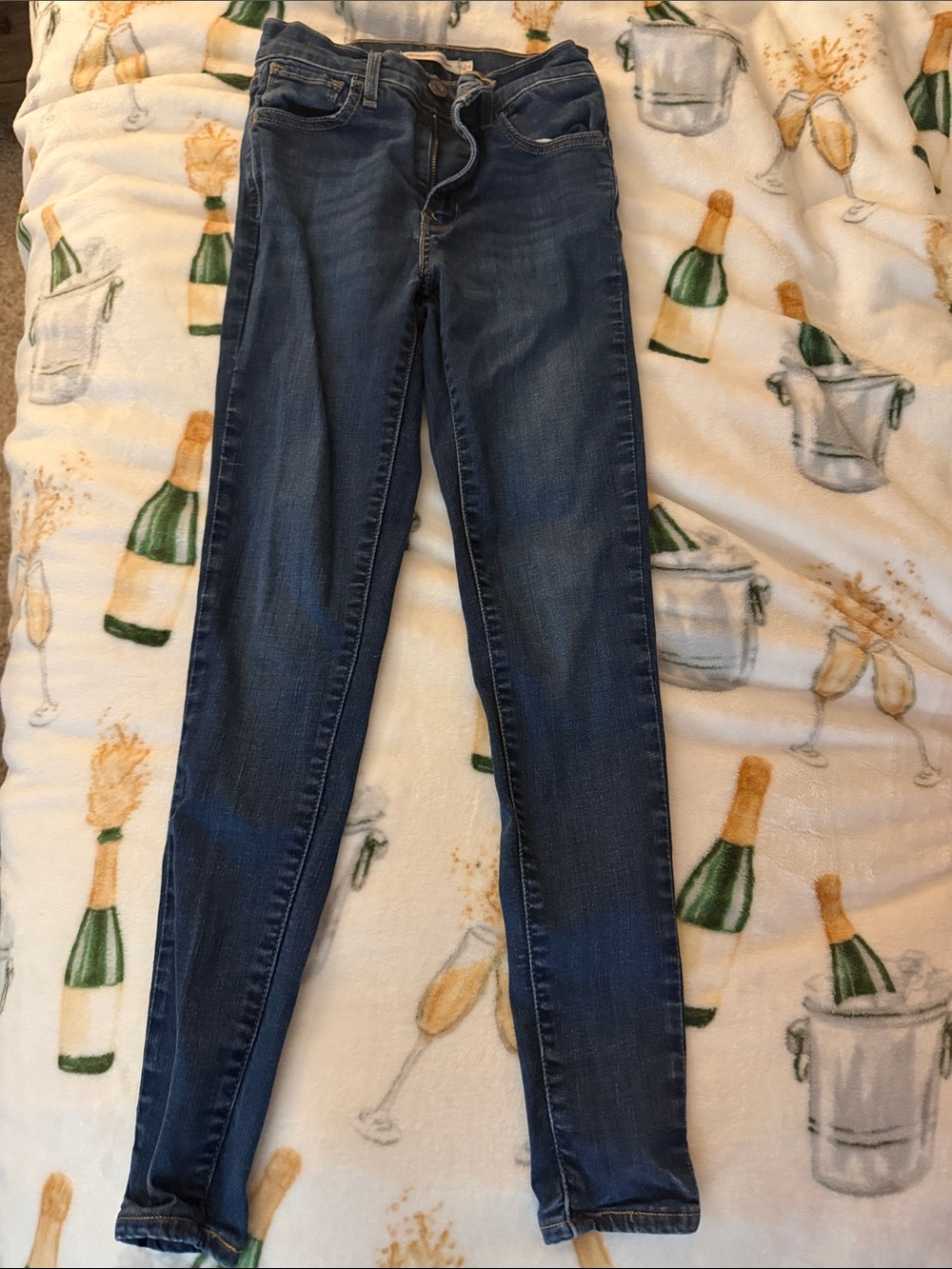 720 High rise super skinny Levi's Dark Blue Women's Jeans